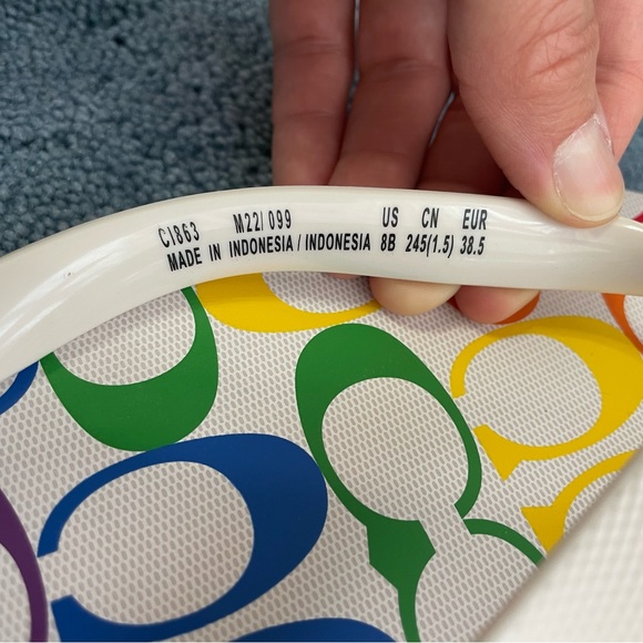 🌈Coach NWOT Rainbow Flip Flops - Picture 3 of 8